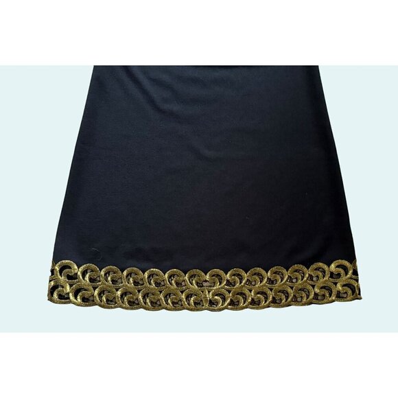 FREE PEOPLE Form Fitting Black Tank Dress Gold Embellishment Detail Size S - Picture 3 of 6